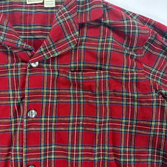 L.L. Bean Men's XL Red Plaid‎ Flannel Pajama Shirt 100% Cotton Long Sleeve Sleep - Picture 4 of 7